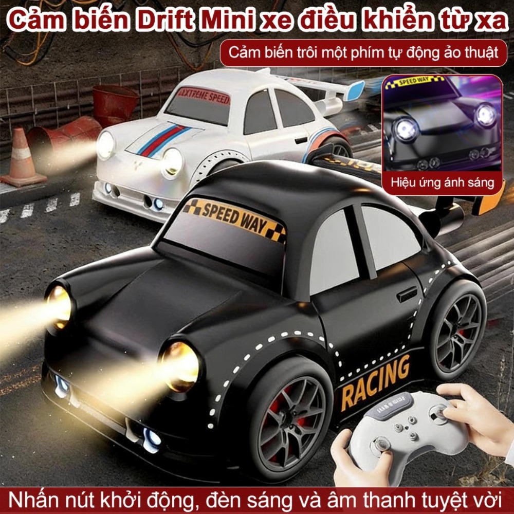 Xe dieu khien tu xa mini cho tre em danh cho be trai phong cach hot trend giup tang tuong tac vui choi co cam bien thong minh di theo tay su dung tai nha va ngoai troi lam qua tang