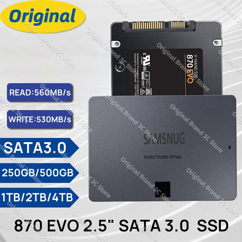 Đối với Samsung 870 EVO SSD 250GB 500GB 1TB SATA3 2.5 inch 2TB 4TB 8TB nội bộ ổ đĩa trạng thái rắn HDD Đĩa Cứng Máy Tính Xách Tay PC 870qvo