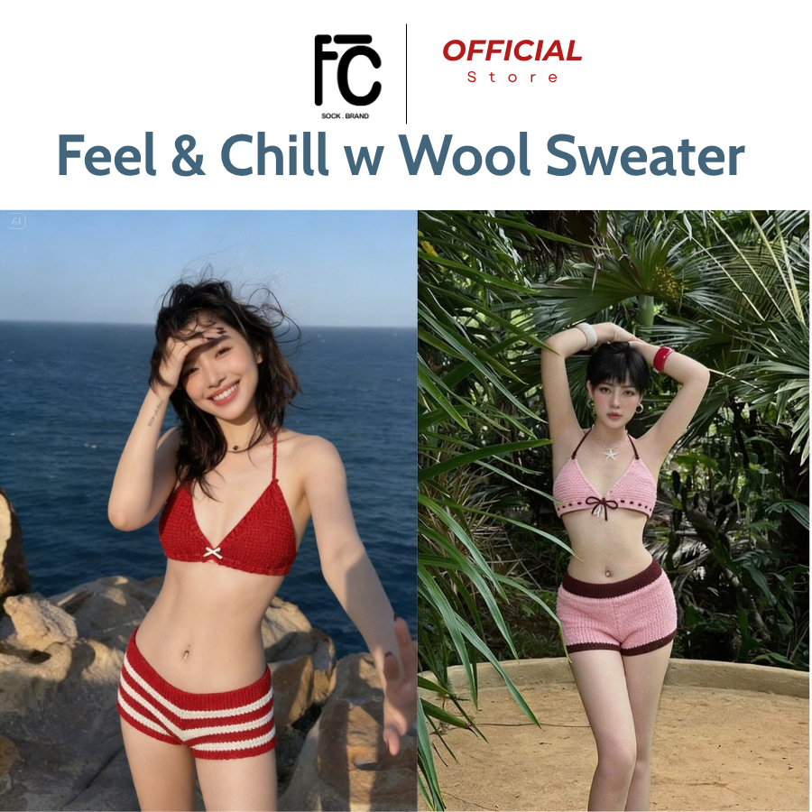 Set bikini len đi biển, quần đùi áo buộc dây nữ tính, quần mặc tại nhà mẫu hè 2026, giá rẻ tại xưởng