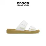 Dép Xăng Đan Nữ Crocs Brooklyn Buckle Low Low - Chalk/Tan - 211215-00O