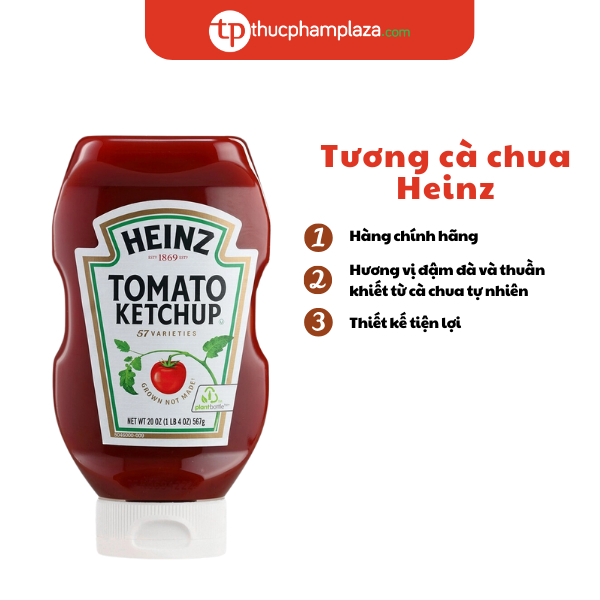 Tương cà chua Heinz Mỹ Tomato Ketchup lọ 567g