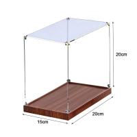 WAPKTY MALL Transparent Acrylic Acrylic Display Case No-glue Assembly Wooden Bottom Dustproof Cover Showcase Stand Stackable Design Model Display Case Toy Car Model