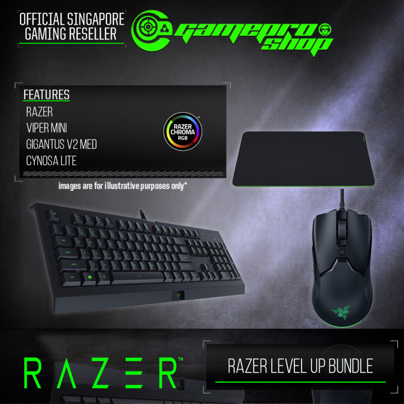 Razer Level UP Bundle (Cynosa Lite keyboard+Viper Mini Mouse+Gigantus v2 Medium) - RZ85-02741200-B3M1 (2Y) Singapore