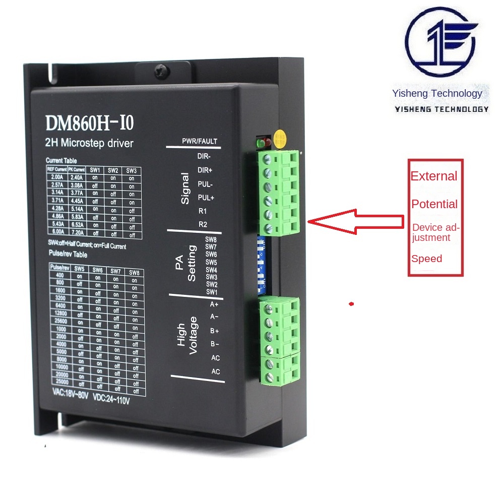 [DM860H-IO] Driver Control Integrated Board | Self-Pulse Version | 24-80VDC | Không Cần Bộ Điều Khiển Ngoài | Điều Tốc Potentiometer | Hàng Chính Hãng - chiết áp ngoài