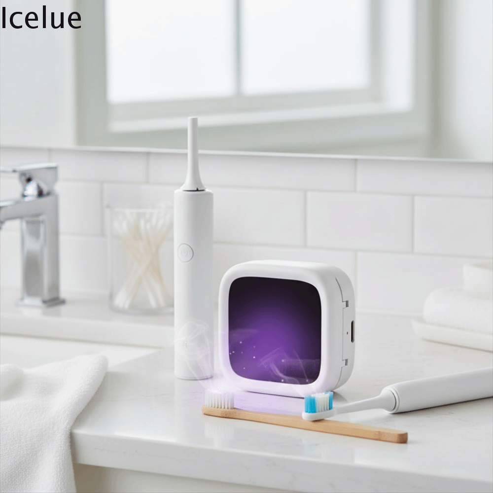 ICELUE Chức năng sấy khô Hộp khử trùng bàn chải đánh răng Thiết kế di động Khử trùng bằng tia cực tím Hộp khử trùng di động Sản phẩm vệ sinh Thiết kế an toàn Máy tiệt trùng bàn chải đánh răng UV Sử dụng khi đi du lịch
