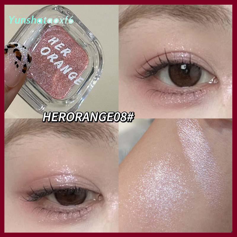 yunshataoxf Herorange đơn sắc Eyeshadow Palette Matte Eye Shadow Smoky ngọc trai long lanh Trái Đất thấp bão hòa Matte Eye Shadow trang điểm - 3