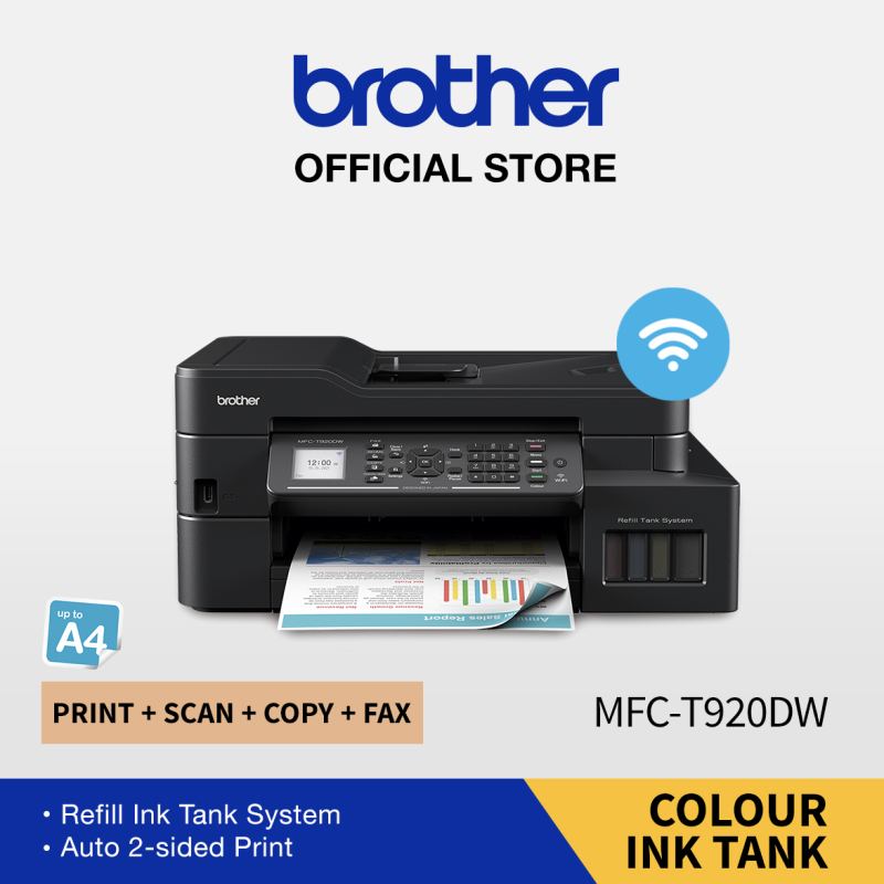 Brother MFC-T920DW A4 All-in-one Wireless Colour Ink Tank Printer | Refill Ink Tank | Print, Scan, Copy, Duplex, WiFi Singapore