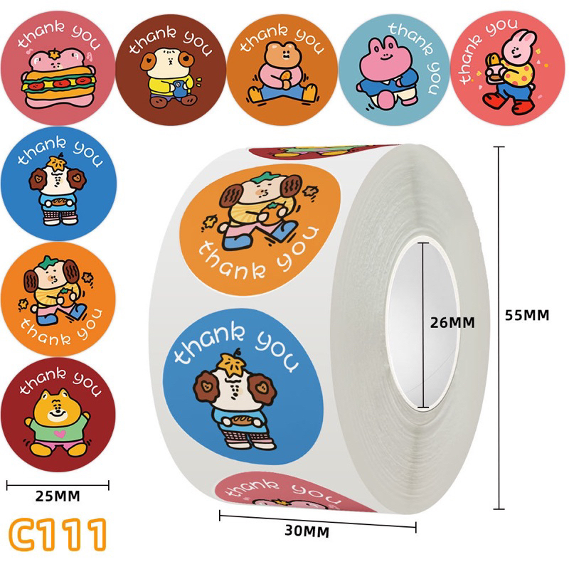 Sticker Cuộn 500 Sticker Khen Thưởng Cuộn 500 Sticker Hoạt Hình Dễ Thương Trang Trí Hộp Bút Bình Nước...
