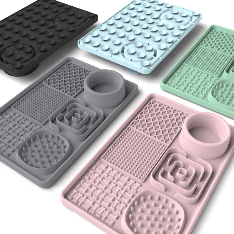 Silicone Dog Slow Food Mat Pet Licking Mat Pet Eating Ware Placemat  Dog Feeder Supplies Suction Cup Dog Bathing Distraction