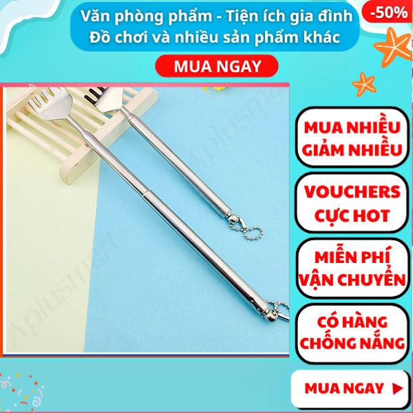 Sỉ cây gãi lưng Inox kéo dài nhỏ gọn,Hàng mẫu 2, Aplusmart