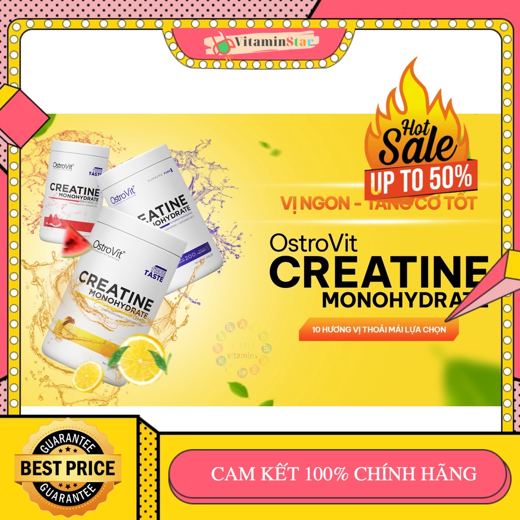 Thực Phẩm Bổ Sung Tăng Sức Mạnh, Sức Bền, Phát Triển Cơ Bắp - Ostrovit Creatine Monohydrate