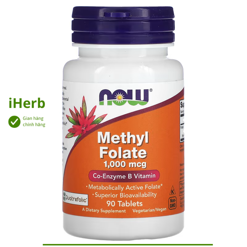 Viên uống Methyl Folate 1000 mcg NOW Foods (90 viên) - iHerb Việt Nam