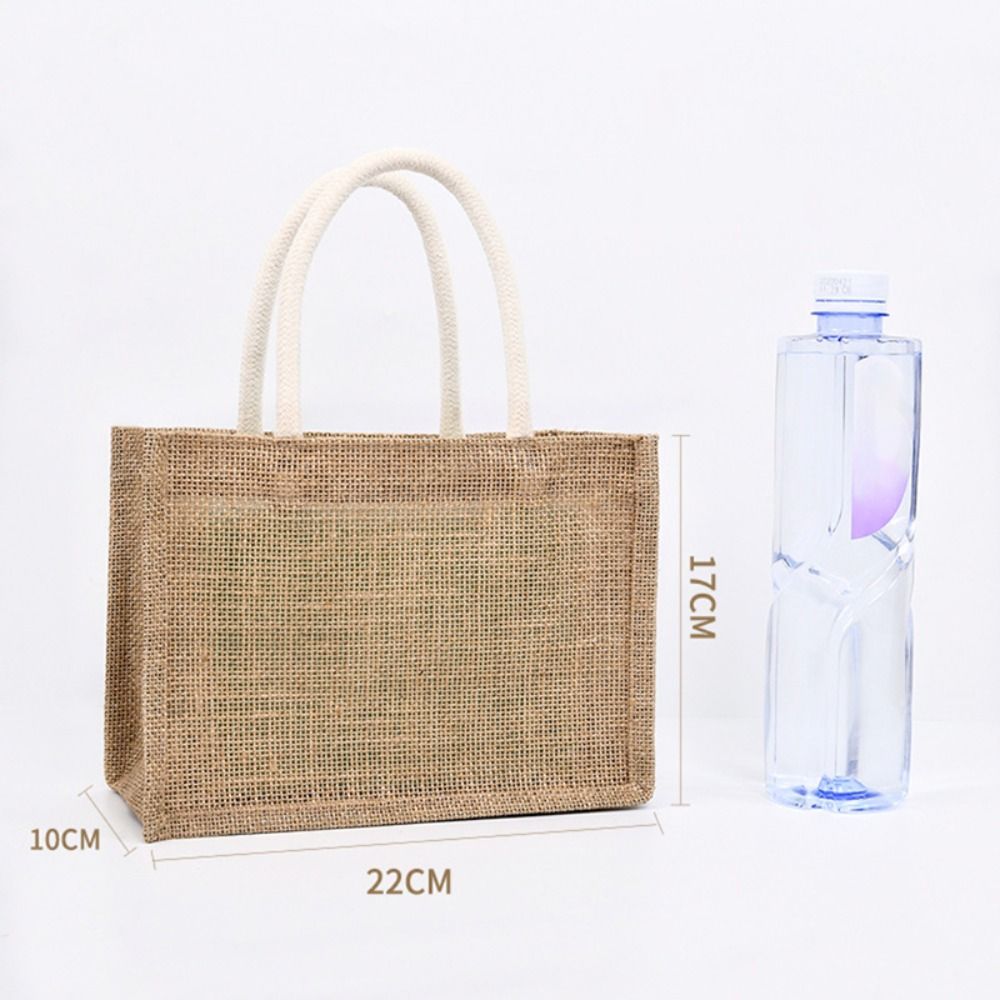 HUAN Vẽ Tay Túi vải lanh nữ Di động Đay Túi Tote Vải Bố Nhiều kích cỡ Cổ điển Túi nhiều lớp Phụ nữ - 5