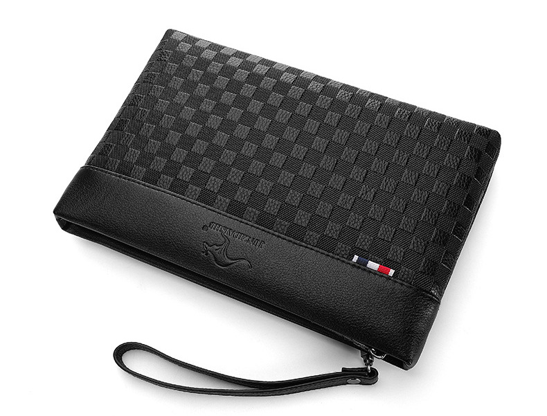 Ví cầm tay nam da cao cấp Đeo cổ tay caro Màu Trơn DC9 ĐEN - NÂU {XU HƯỚNG MỚI}