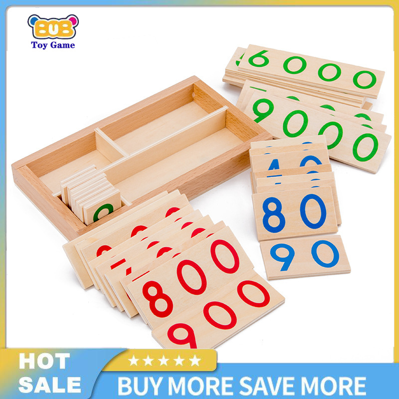TOY Wooden Number 1-9000 Learning Cards Math Teaching Aids Early