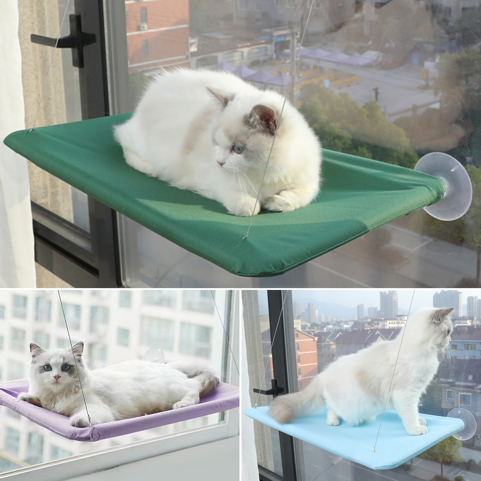 Bền võng cho mèo võng cho mèo cho tắm nắng mạnh mẽ cửa sổ gắn giường nằm