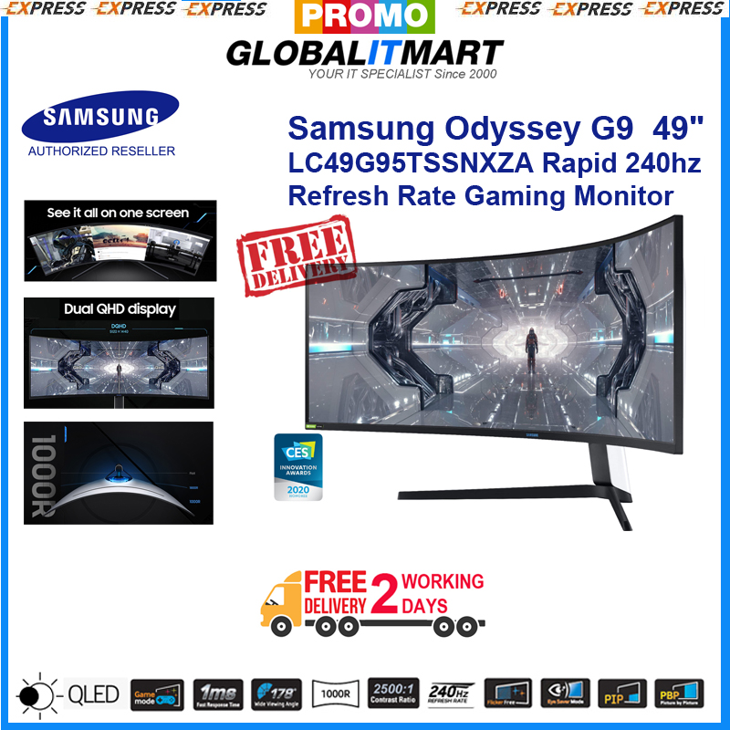 Samsung Odyssey G9 LC49G95TSSNXZA 49 Rapid 240hz Refresh Rate Gaming Monitor (FREE Delivery) Samsung 49 inch monitor Singapore
