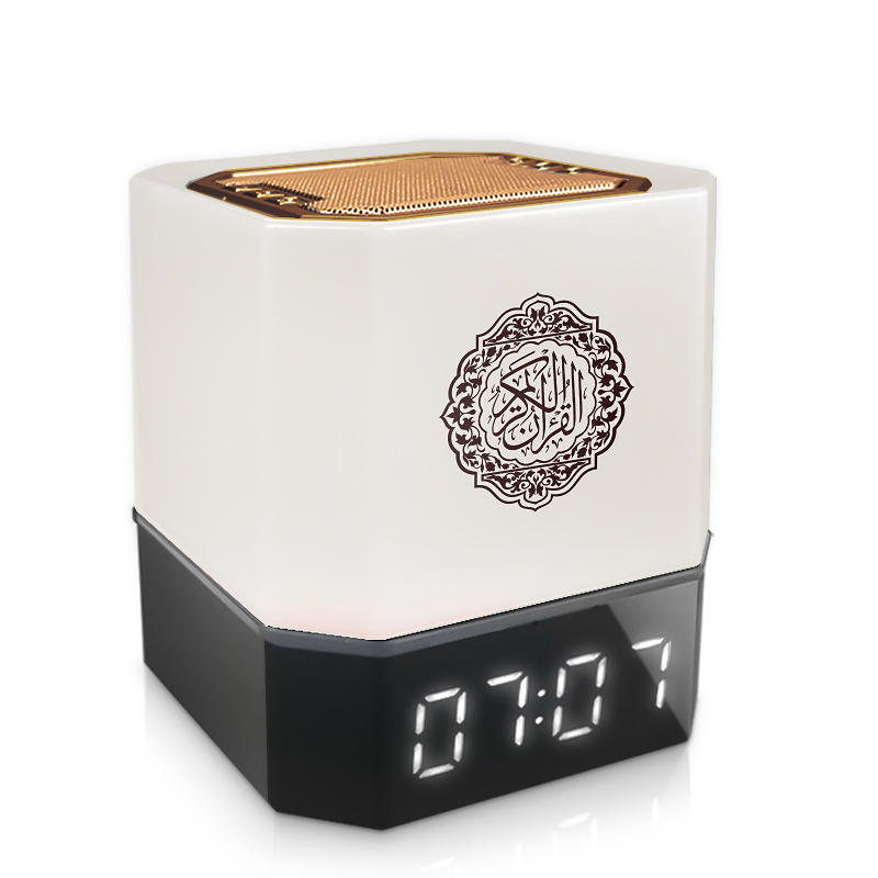 new Quran Azan Clock Koran Islamic Muslim Bright Night Light Lamp Holy Bluetooth Speaker Wireless Po