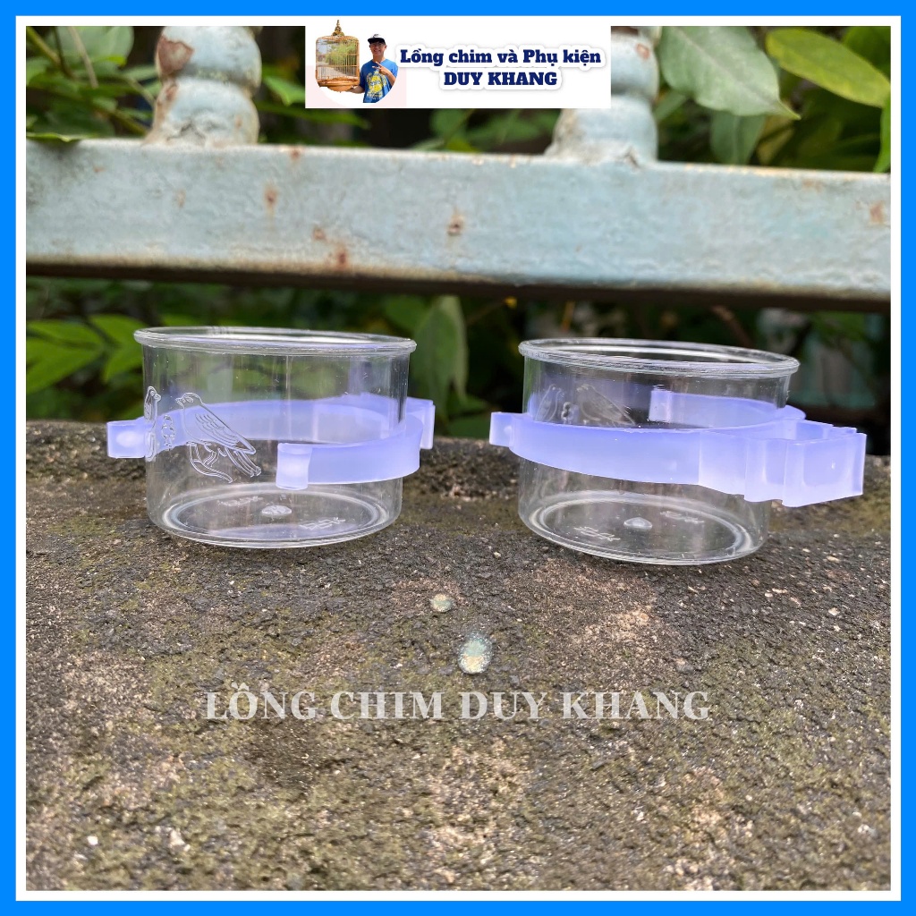 Cóng ăn cho chim, cóng nhựa tai trắng dành cho mọi loại lồng (1chiếc) - Phụ kiện lồng chim Duy Khang