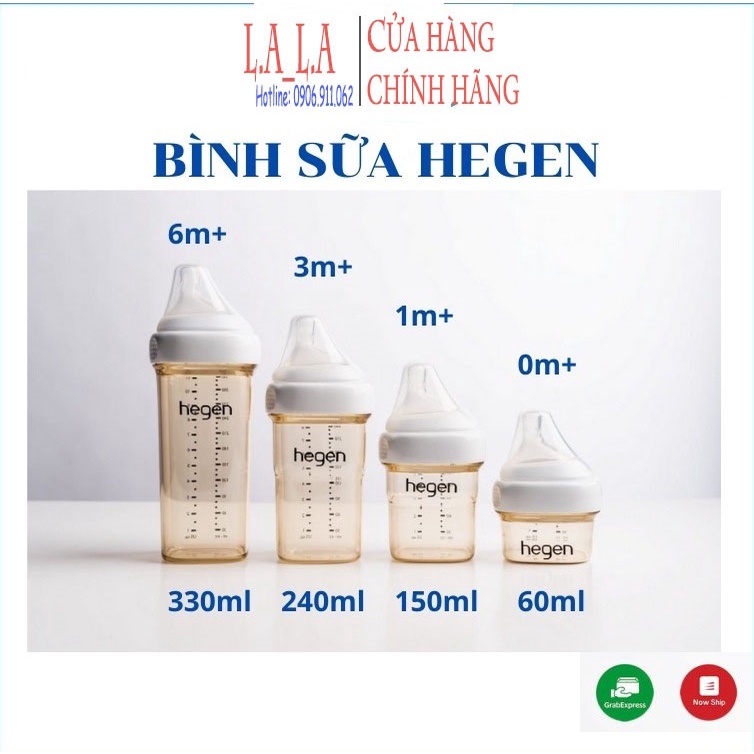[ Chính hãng ] Bình sữa Hegen chính hãng đủ size 60ml/150ml/240ml/330ml