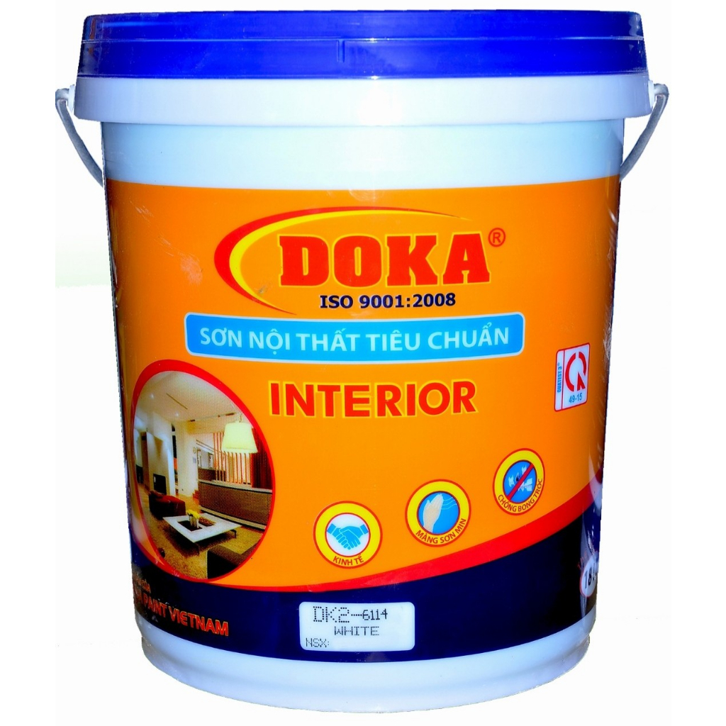  Siêu Rẻ Thùng 25kg 18L  Sơn Nước  Nội Thất DoKa Loại Tốt Dùng Sơn Tường Trang Trí Phòng decor phòng khách phòng ngủ đẹp thay giấy dán tường 