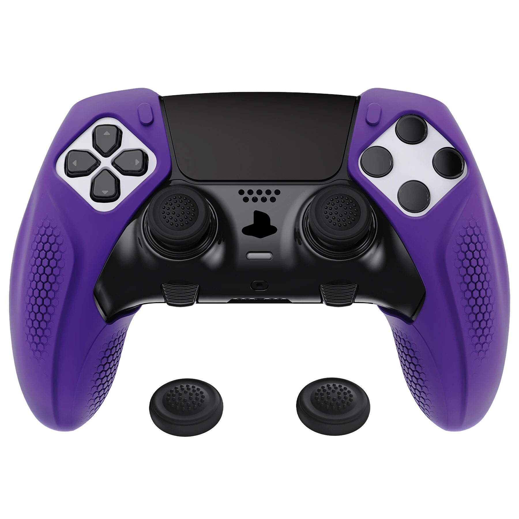【Exclusive】 Playvital Ninja Edition Anti-Slip Half-Covered Silicone Cover Skin For Ps5 Edge Controller Soft Protector - Purple