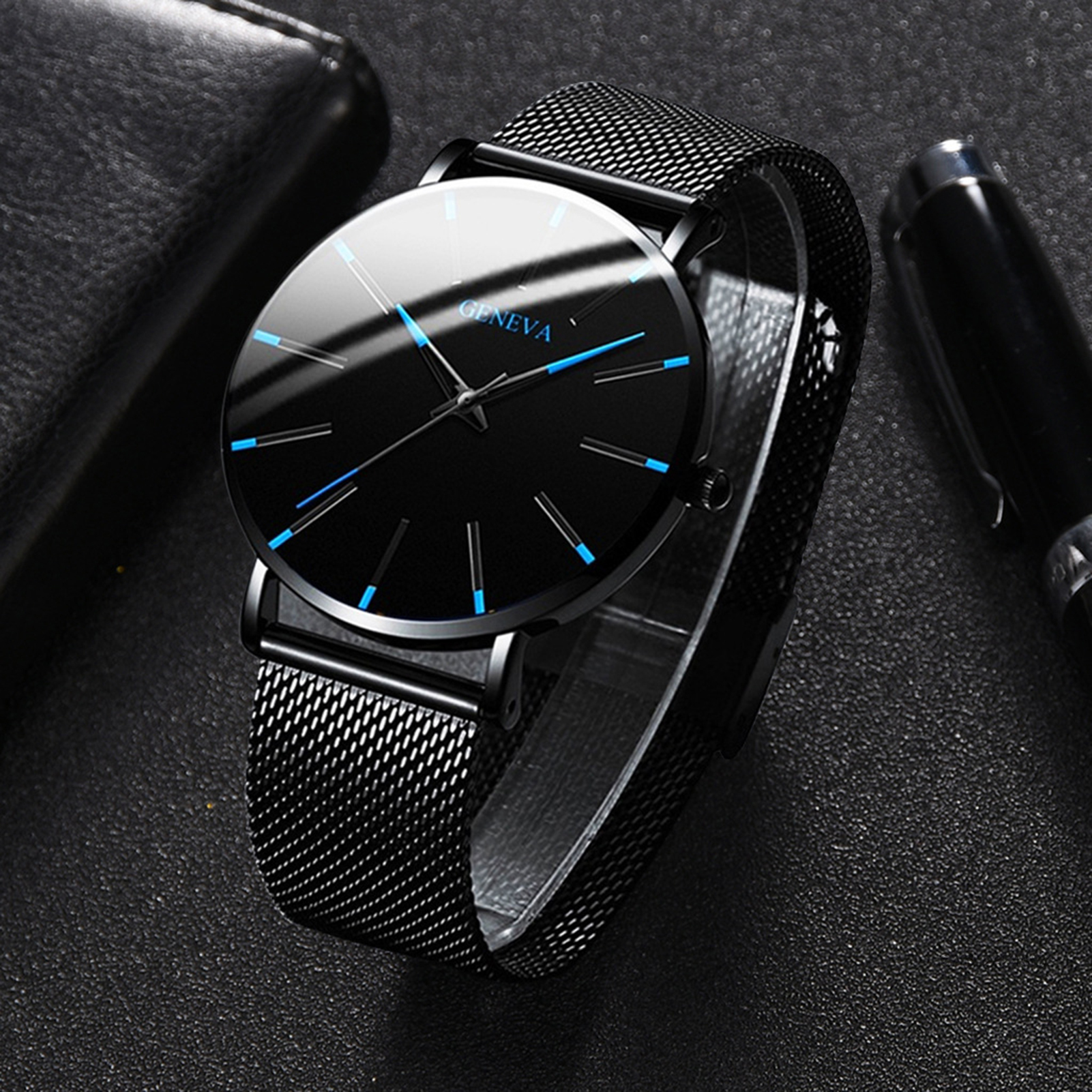 Modern Minimalist Quartz Watch Non-mechanical Sturdy Alloy Chic Watch for Indoor Outdoor Activities TWHW-VN