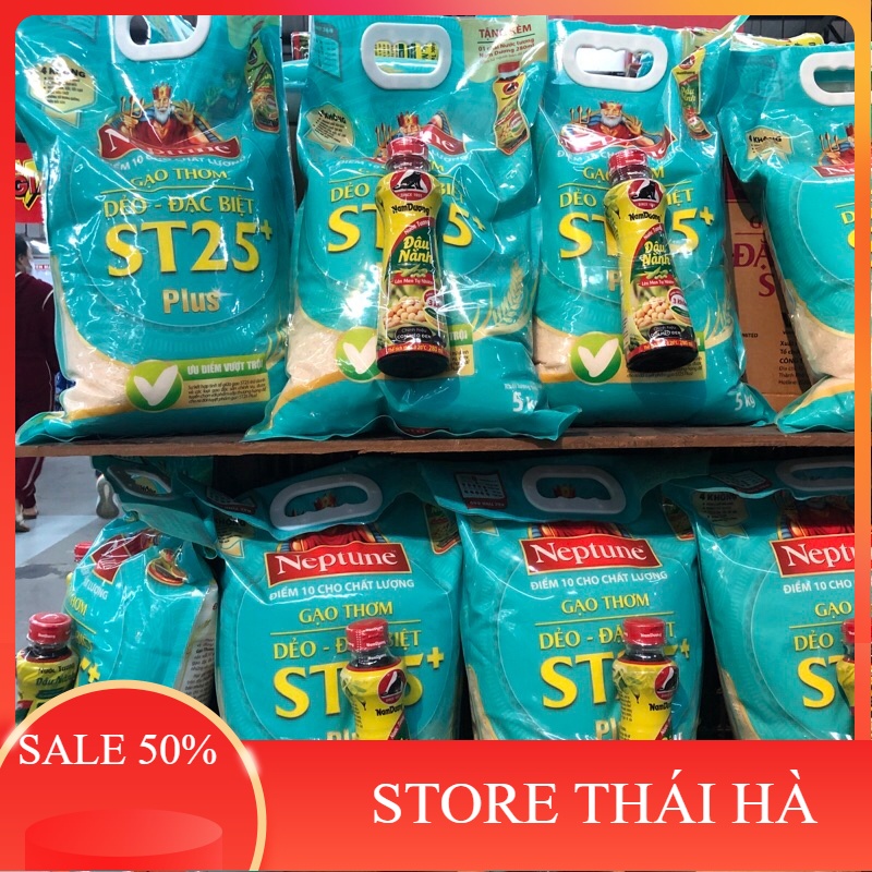 [Chính hiệu] Gạo Thơm Đặc Sản ST25 plus( Neptune) 5kg - Shop Thái hà