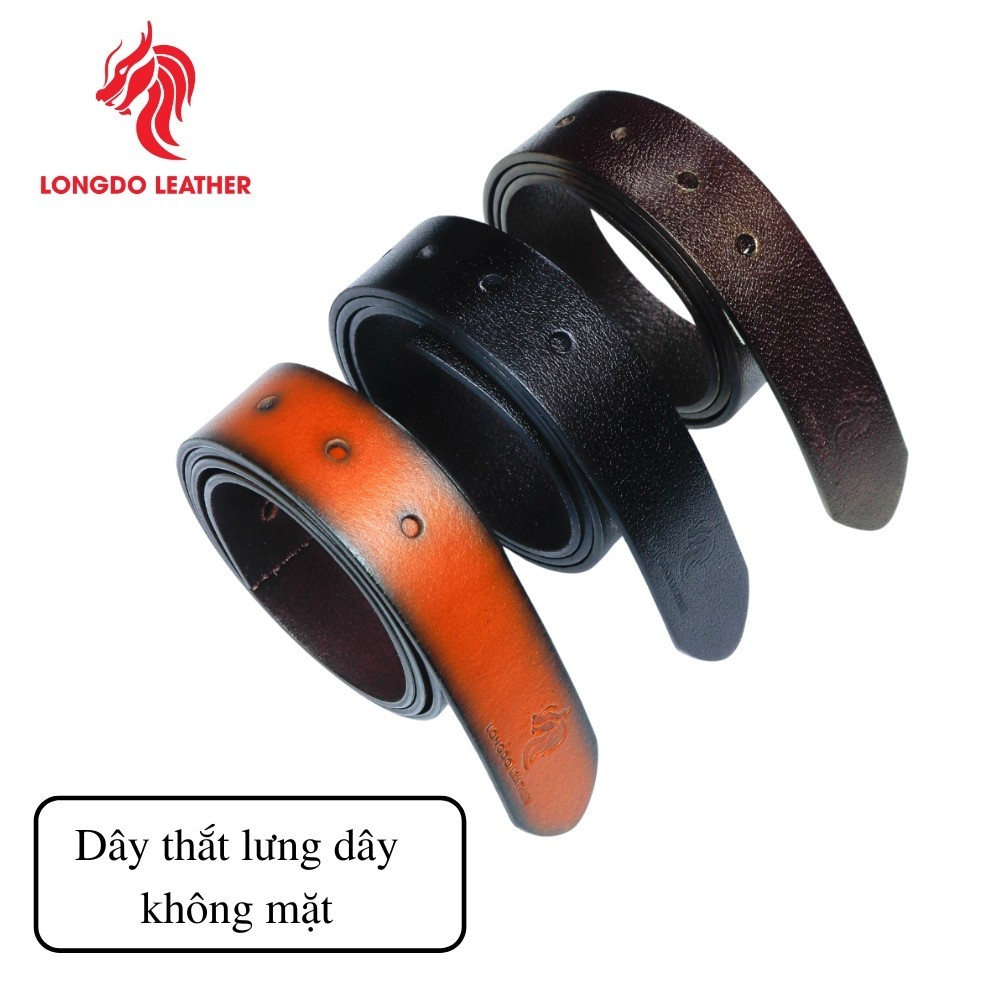 Dây thắt lưng nam không mặt bản 3.8cm da trâu một lớp - Thương hiệu Longdo Leather - TL02