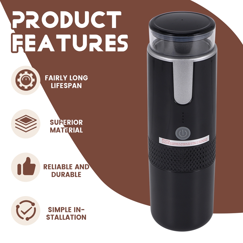 Electronic Coffee Maker Rechargeable Espresso Machine Portable Car Coffee Make Ground Coffee & Espresso Travel Camping