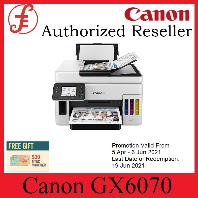 Canon MAXIFY GX6070 Easy Refillable Ink Tank, Wireless Multi-Function Business Printer for High Volume Document Printing Singapore