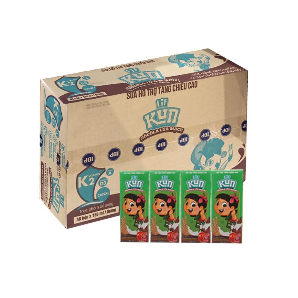Sữa hoa trái kun 24 hộp - 180ml
