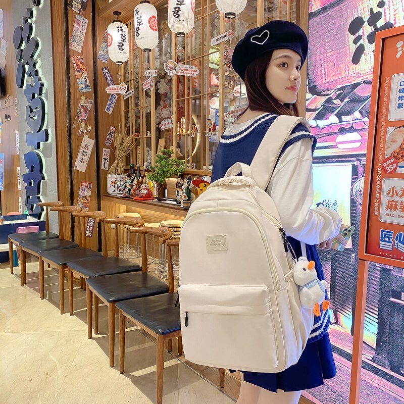 Seetic High Quality Waterproof Nylon Women Backpack For Teenage Girl School  Bag Korean Style College Student Bag Laptop Backpack