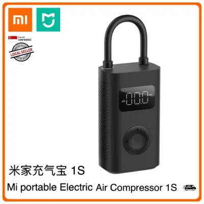 Xiaomi MIJIA Electric Portable Air Pump 1S | Tyre Inflator Air Compressor | Smart Digital Tire Pressure Detection for Car, Motorcycle, Scooter, Bike, Presta