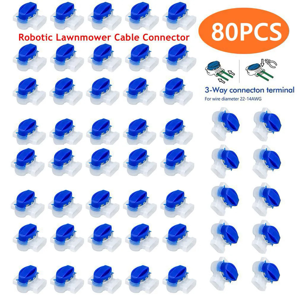 80-10PCS Robotic Lawn Mower Connectors for GardenaHusqvarnaWorxRobomow Lawnmower Electric Cable Terminal 3 pin 314 Connectors