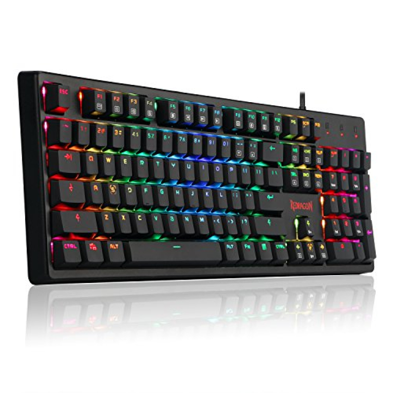Redragon K578 Mechanical Gaming Keyboard Wired USB RGB LED Backlit 104 Keys Mechanical Gamers Keyboard for Computer PC Laptop Quiet Cherry Brown Switches Equivalent Singapore