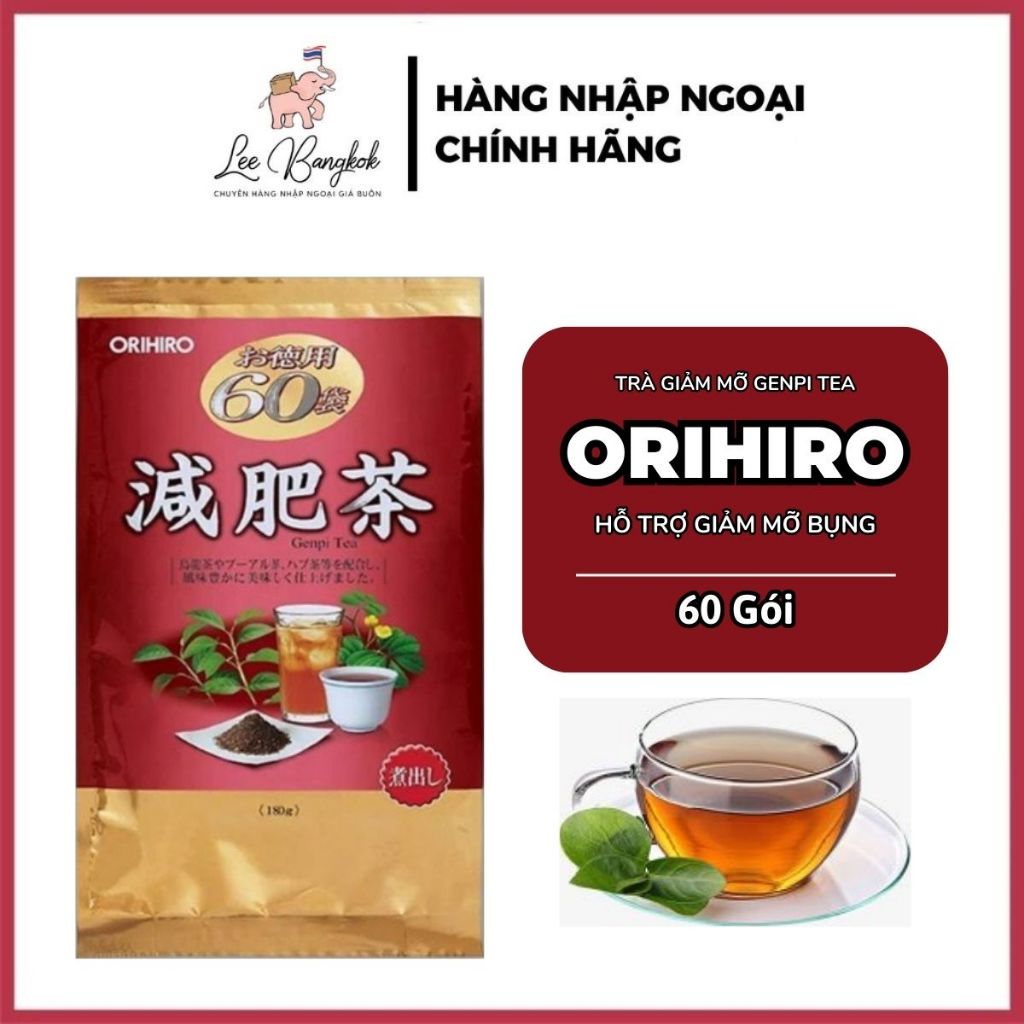 [Nội Địa Nhật] Trà Túi Lọc 60 Gói Hỗ Trợ Giảm Mỡ Bụng Genpi Tea Orihiro Hỗ Trợ Giảm Cân, Giảm Và Đốt Mỡ