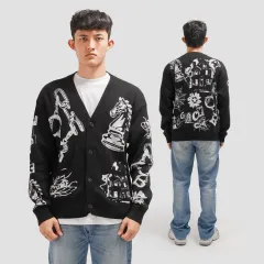 Queenbeer - Knitwear Cardigan Pin Up Black