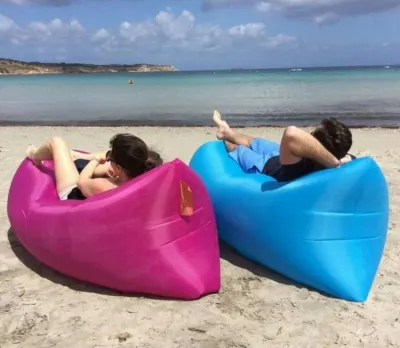 *SG seller* Air Sofa Outdoor Inflatable Lounger Couch Portable Blow Up Lounge Chair Pool Air Hammock Hangout Lazy Sofa Sleeping Bag Beach Bed Picnic Bring Out Sports And Outdoor Fun