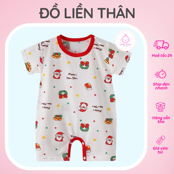 Bộ đồ liền thân nền hoạt hình dễ thương cho bé chất liệu cotton mềm mại dễ giặt