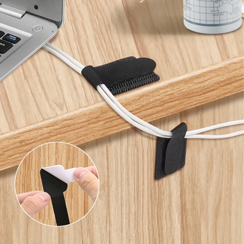 60 cái dây nguồn lưu trữ quản lý cáp dây dính đoạn cáp quản lý bảo vệ cho máy tính để bàn managements