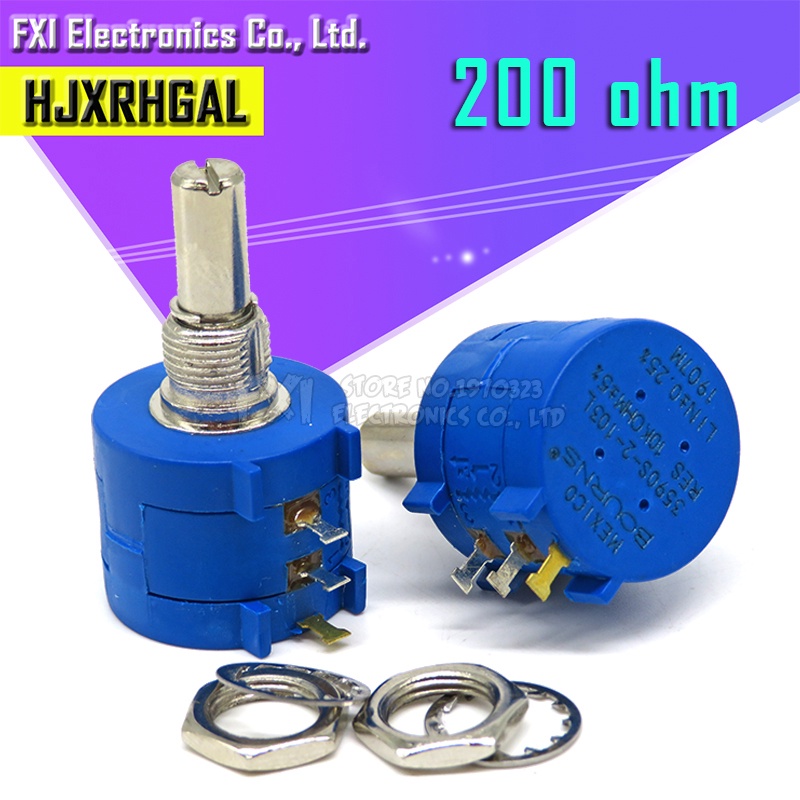 1pcs 3590s-2-201l 3590S 200 ohm 3590s-2-201 3590S-201 chiết áp Nhiều Vòng chính xác 10 vòng điện trở