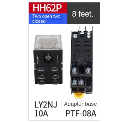 Rơ-le Trung Gian CNAOM LY2NJ (HH62P), LY3NJ (HH63P), LY4NJ (HH64P) | 12V, 24V, 220V | Có Đèn | Tùy Chọn Đế | Hàng Chính Hãng - LY2NJ (HH62P) Kèm Đế - AC220V