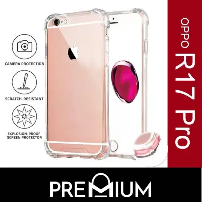 Anti Shock Clear Tough Strong Armour Slim Flexible Anti-Fall Shockproof Transparent Shockproof Shock Proof Case Cover Phone Shockproof Shock Proof Cases For OPPO R17 Pro - Clear