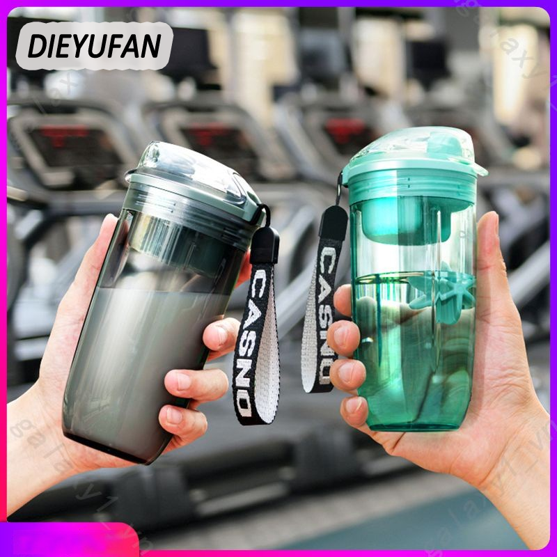 DIEYUFAN ขวดนมสำหรับเล่นกีฬาเวย์โปรตีนผงขวดน้ำสำหรับการออกกำลังกายพร้อมปลอกโลหะกันรั่ว (Galaxy 1) ราคา 142 บาท*ส่งฟรี