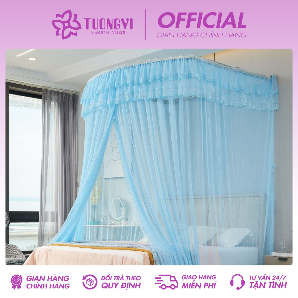 Mùng bán nguyệt nhập khẩu nguyên hộp, khung nhôm hợp kim ,vải tuynh lạnh cao cấp giá sỉ