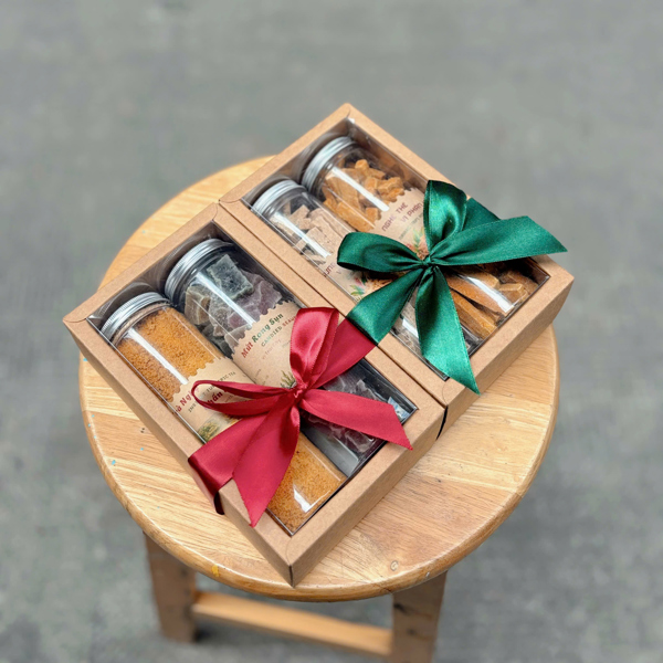 Hộp Quà Kraft 2 Món Tự Chọn Kèm Nơ Ruy Băng | Set Quà Mini Cửa Sổ Trong Suốt, Gói Quà Theo Yêu Cầu