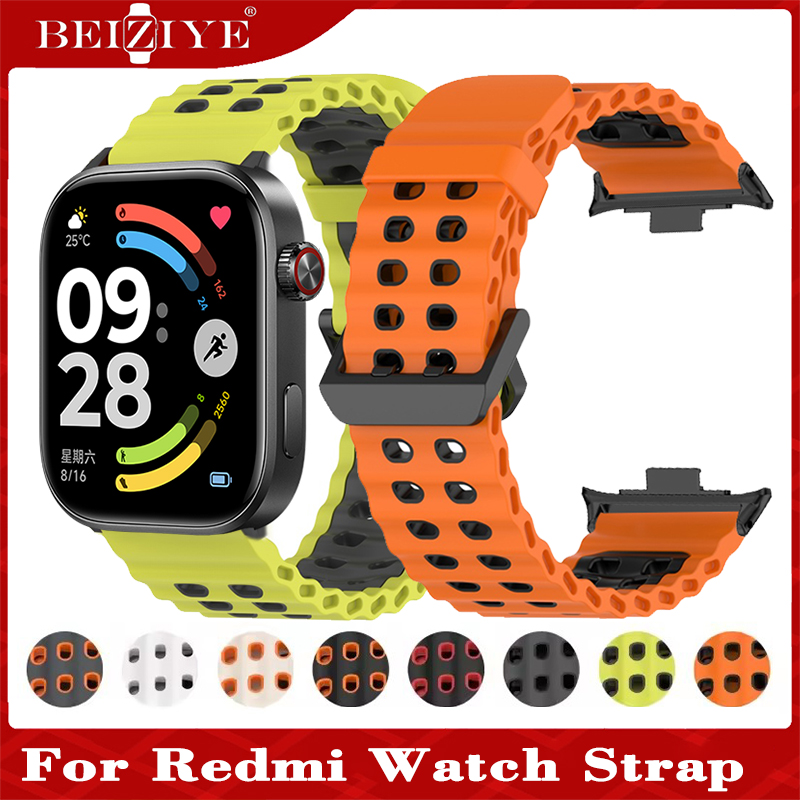 Dây đeo silicon thoáng khí cho Redmi Watch 6 5 Đồng hồ thông minh Vòng đeo tay thể thao cho xiaomi mi band 9 pro Dây đeo cổ tay thể thao