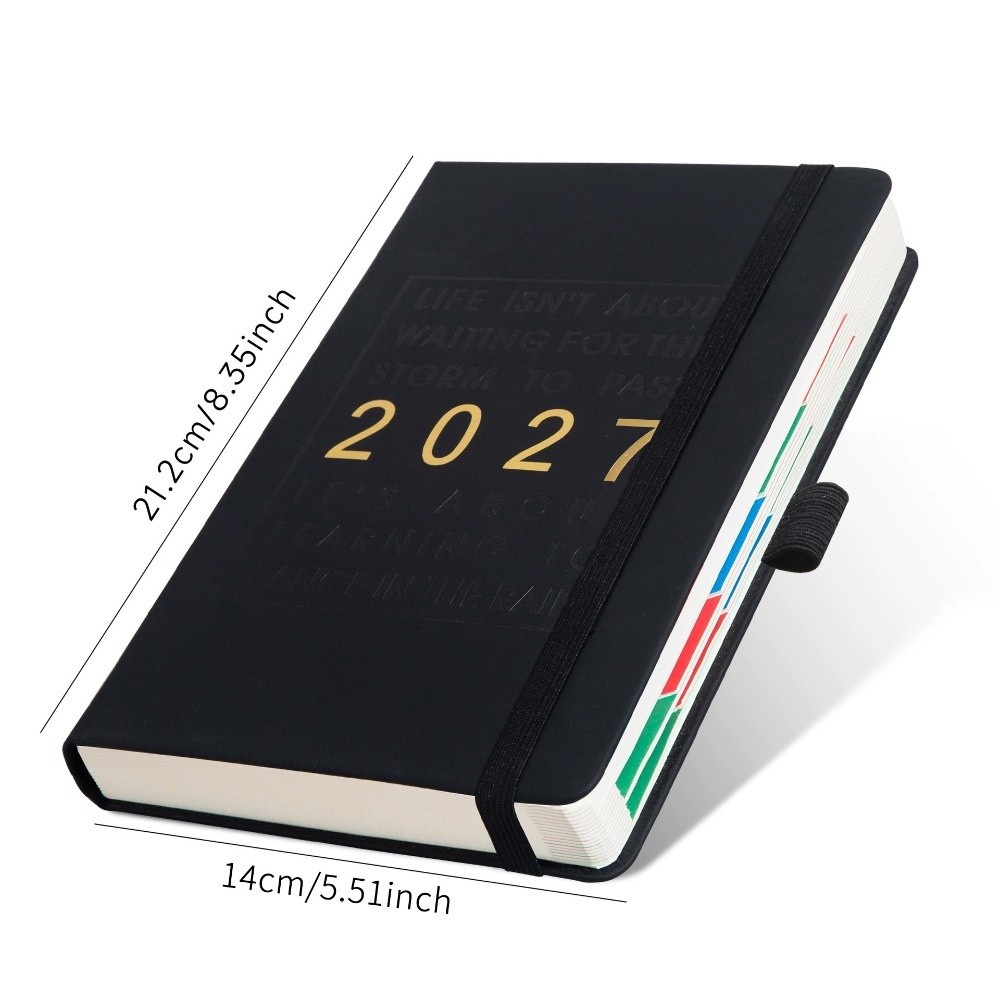 METALIX English 2027 Schedule Book Efficiency Manual A5 Notebook with Calendar Diary Weekly Planner School Office Supplies