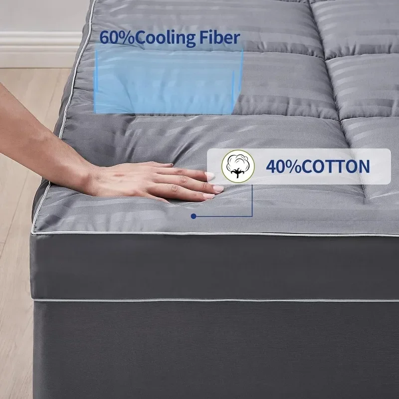 （high-end） Natural Soybean Fibre Overfilled Plush Pillow Floor Mattress with 8-21 Inch Mattress Protector Pocket 60''x80'' Tatami ราคา  5,529 บาท*ส่งฟรี